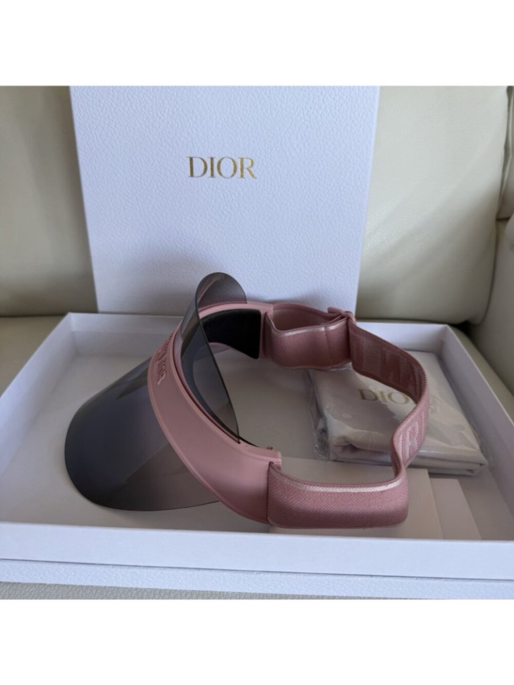 NEW DIOR Visor Sunglasses Pink Grey DiorClub V1U 100% Auth Gradient Sunshield - Picture 8 of 9
